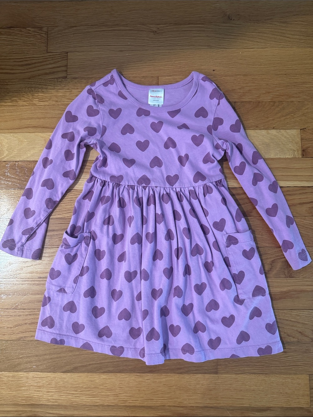 Hanna Andersson Lilac Dress with Plum Heart Print